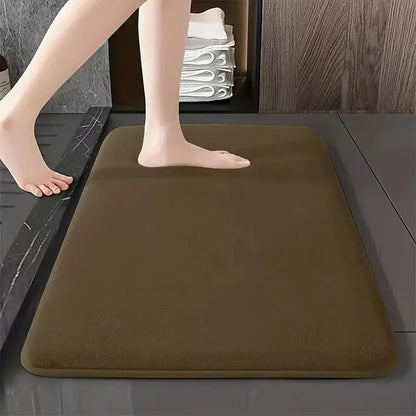 Absorbent Non-Slip Coral Velvet Bath Mat – Soft Bathroom Floor Rug & Door Mat