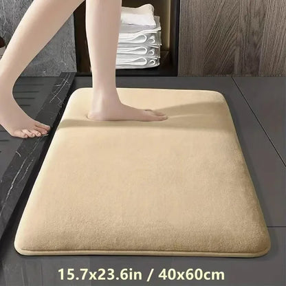 Absorbent Non-Slip Coral Velvet Bath Mat – Soft Bathroom Floor Rug & Door Mat